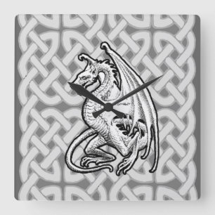 Winged Dragon Square Wall Clock