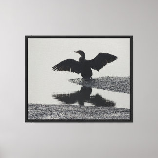 Winged Duck Silhouette Canvas Print