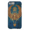 Winged Egyptian Scarab Beetle with Ankh - blue