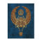 Winged Egyptian Scarab Beetle with Ankh on Blue