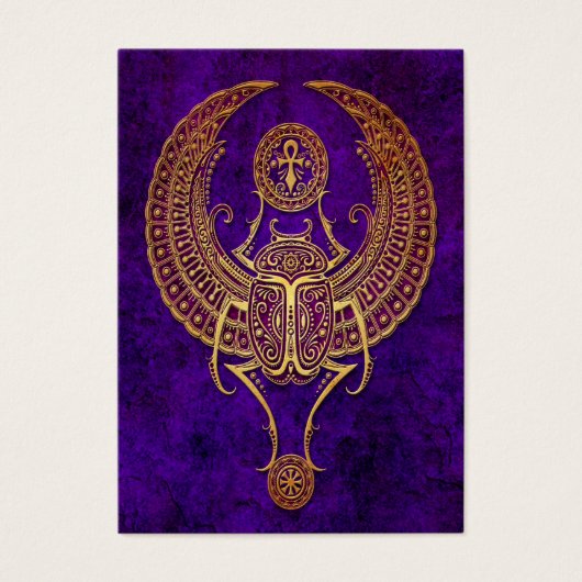 Winged Egyptian Scarab Beetle with Ankh - purple (Front)