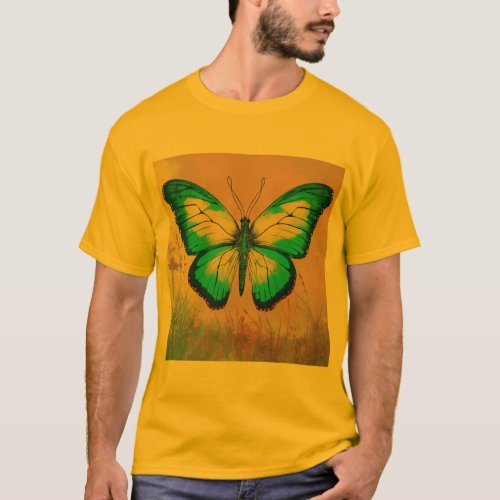Winged Elegance Mens Butterfly Graphic TeeFlu T_Shirt