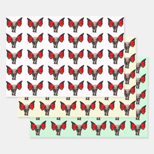 Winged Elephants Wrapping Paper (Set)