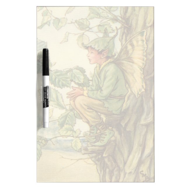 Winged Elm Fairy Sitting in a Tree Dry Erase Board (Front)