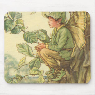 Winged Elm Fairy Sitting in a Tree Mouse Pad