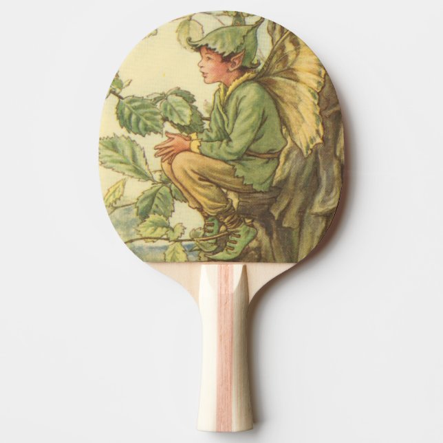 Winged Elm Fairy Sitting in a Tree Ping-Pong Paddle (Front)