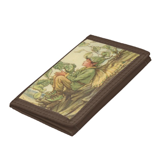 Winged Elm Fairy Sitting in a Tree Trifold Wallet (Bottom)
