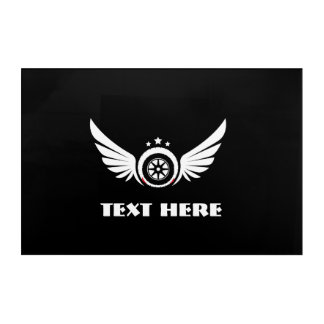 Winged Emblem Black Background Text Here Gallery Acrylic Print