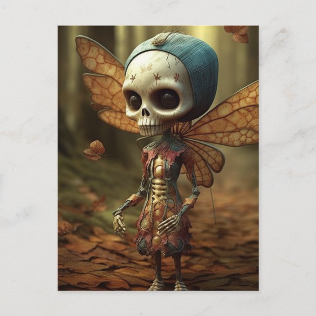 Winged Fairy Skeleton Postcard (Front)