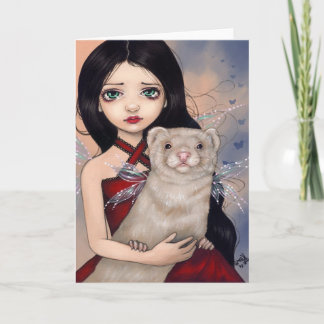 "Winged Ferret" Greeting Card