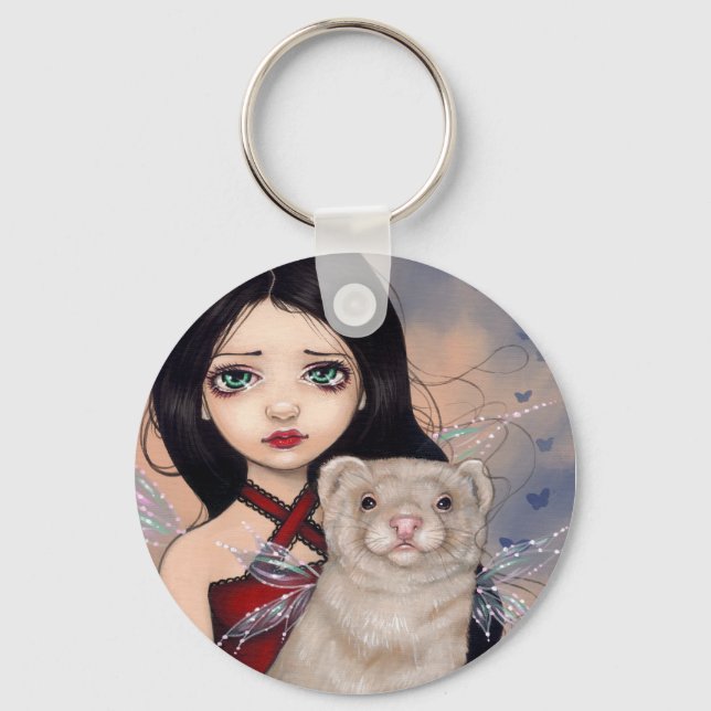 "Winged Ferret" Keychain (Front)