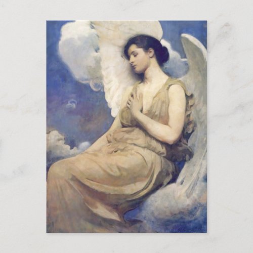 Winged Figure Beautiful Angel Holiday Postcard