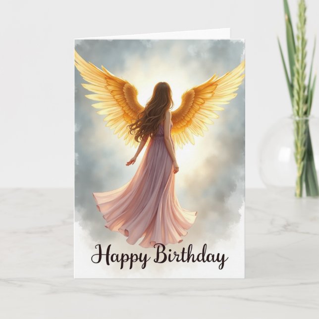 Winged Figure Birthday Card (Front)