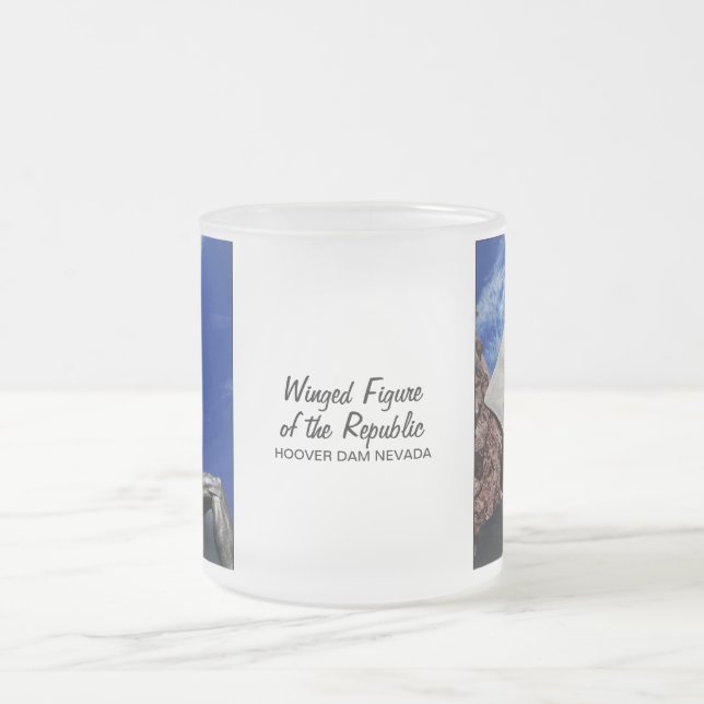 Winged Figure of the Republic 1255 Frosted Glass Coffee Mug (Center)