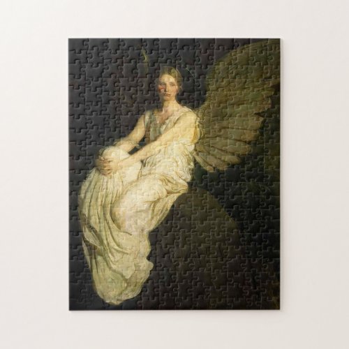 Winged Figure on a Rock by Abbott Thayer Jigsaw Puzzle