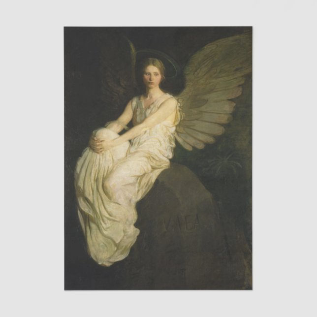 Winged Figure on a Rock by Abbott Thayer Tissue Paper (Front)