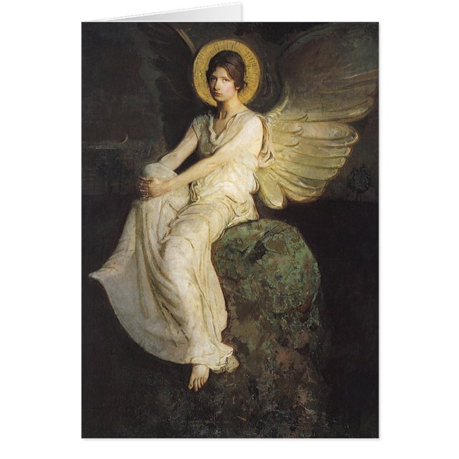 Winged Figure Seated Upon a Rock by Abbott Thayer Cards (Front)