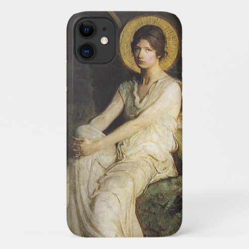 Winged Figure Seated Upon a Rock by Abbott Thayer iPhone 11 Case