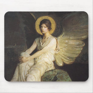 Winged Figure Seated Upon a Rock by Abbott Thayer Mouse Pad