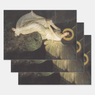 Winged Figure Seated Upon a Rock by Abbott Thayer Wrapping Paper Sheets