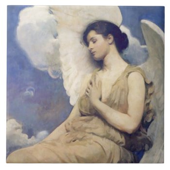 Winged Figure Vintage Angel Art Print Ceramic Tile by encore_arts at Zazzle