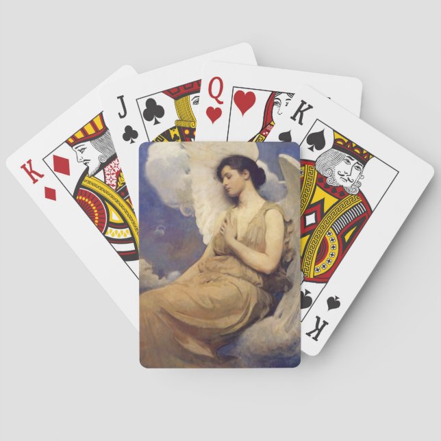 Winged Figure Vintage Angel Poker Cards (Back)
