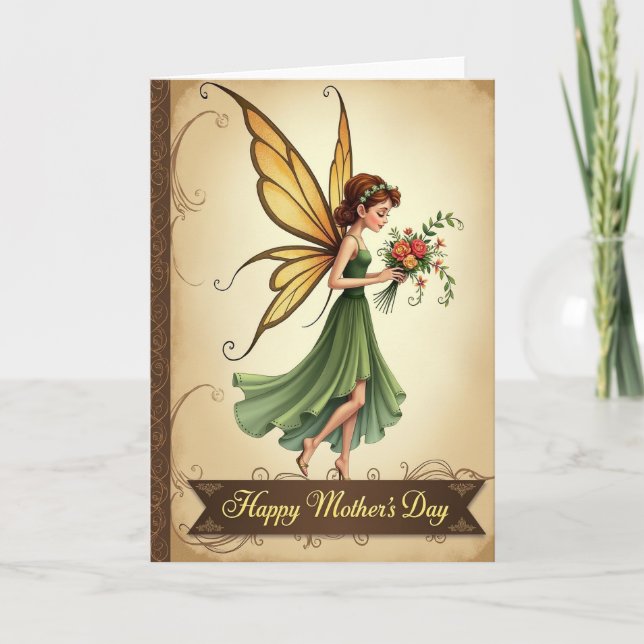 Winged Floral Mothers Day Card (Front)