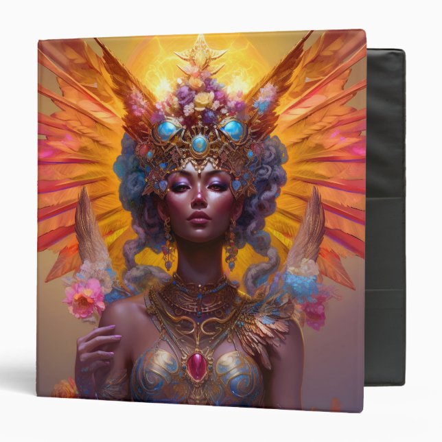 Winged Goddess Fantasy Art 3 Ring Binder (Front/Inside)