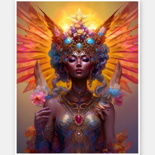 Winged Goddess Fantasy Art Sticker