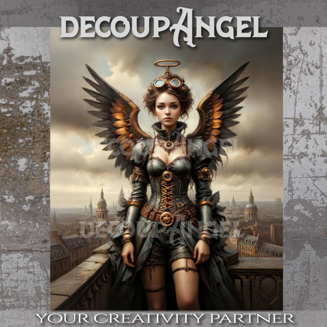 Winged Guardian Woman Decoupage Tissue Paper (Creator Uploaded)