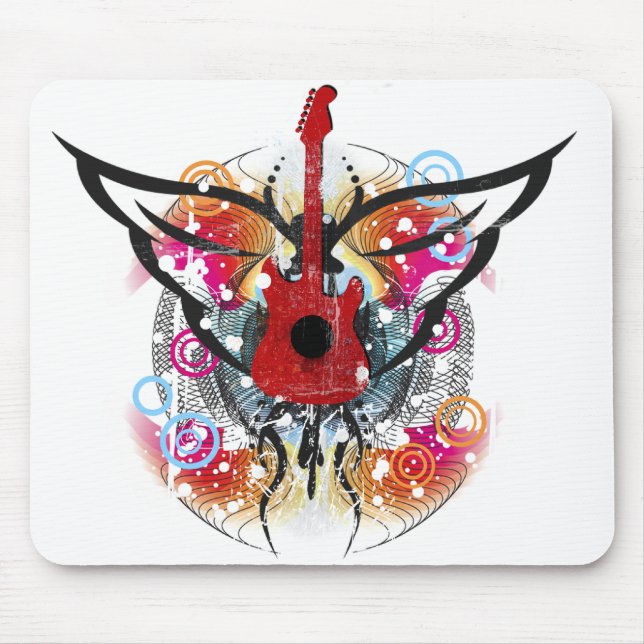 Winged Guitar Mouse Pad (Front)