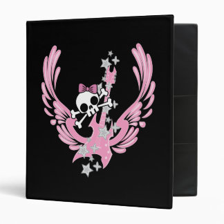 Winged Guitar with Cute Skull Binder