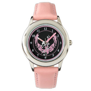 Winged Guitar with Cute Skull Watch