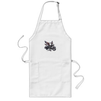 Winged Harley-Davidson Motorcycle Watercolor Illus Long Apron