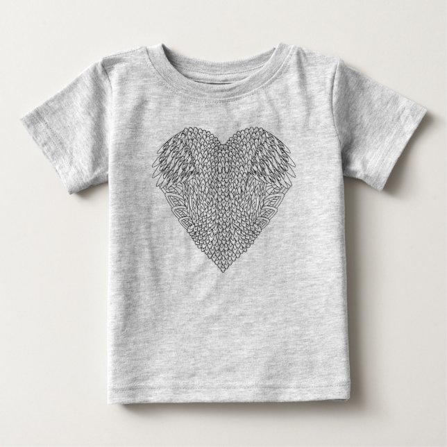 Winged Heart Doodle Baby T-Shirt (Front)