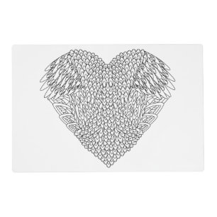 Winged Heart Doodle Placemat