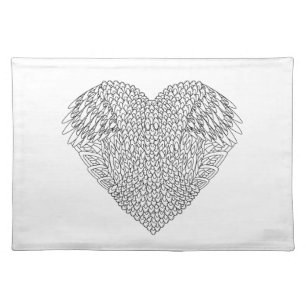 Winged Heart Doodle Placemat
