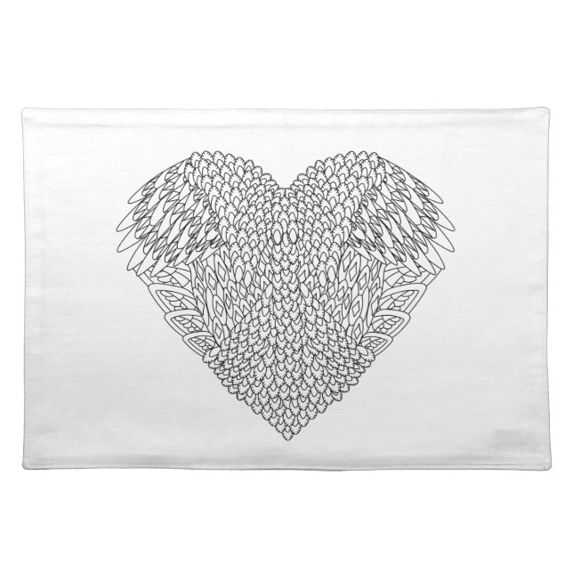 Winged Heart Doodle Placemat (Front)