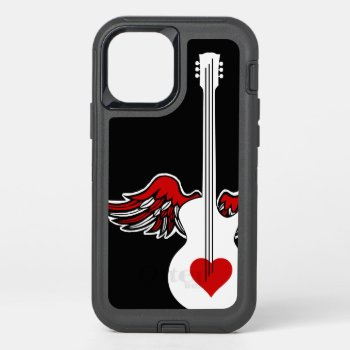   Winged {heart} Guitar   Otterbox Defender Iphone 12 Pro Case by WaywardMuse at Zazzle