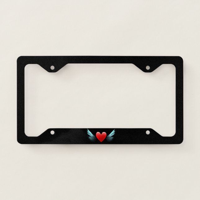 Winged Heart License Plate Frame (Front)