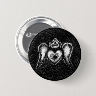 Winged Heart Melissa Campagnoli Button