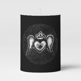 Winged Heart Melissa Campagnoli Pillar Candle