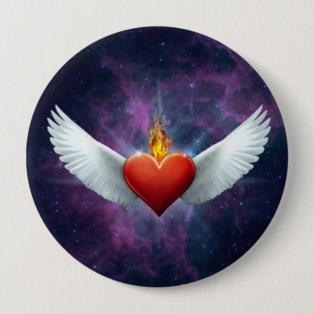 Winged Heart Pinback Button (Front)