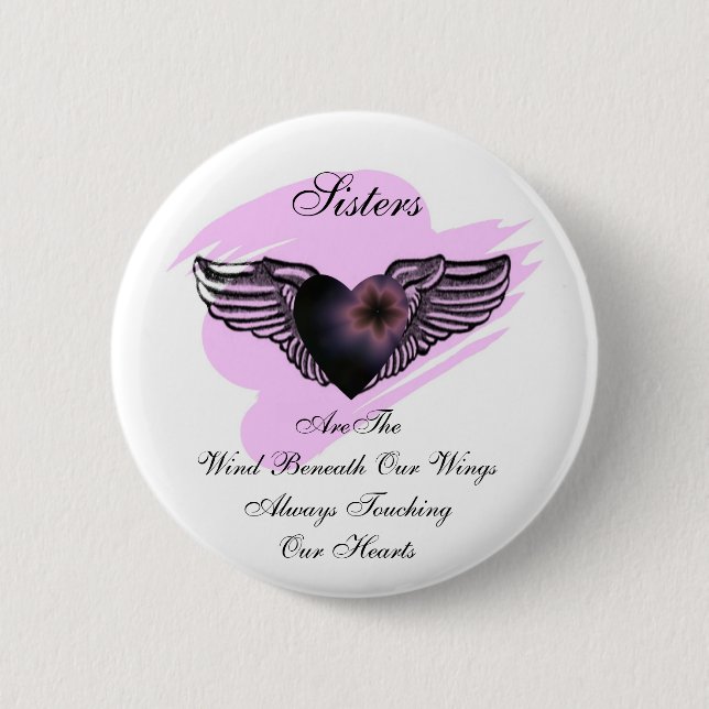 Winged Heart Sisters Button (Front)