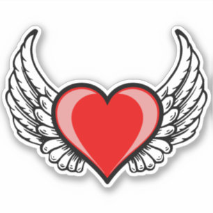 Winged Heart Sticker