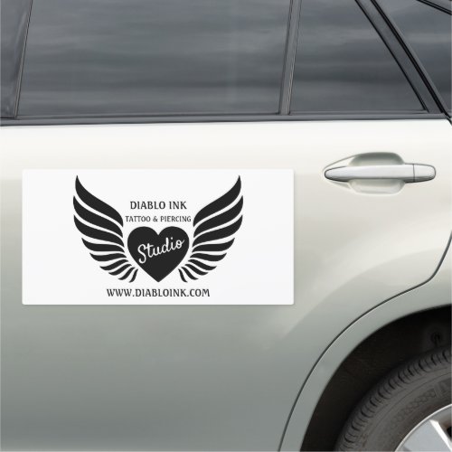 Winged Heart Tattoo Tattooist  Body Piercer Car Magnet
