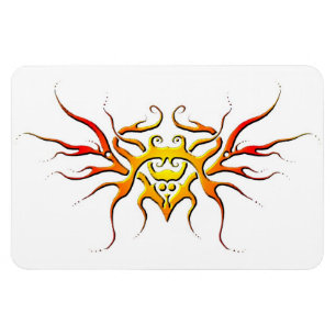 Winged Heart Tribal Design - red Magnet