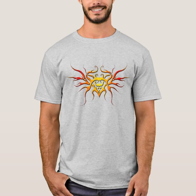 Winged Heart Tribal Design - red T-Shirt (Front)