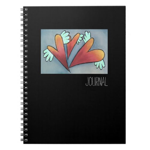 Winged Hearts Lined Notebook