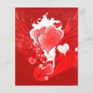 Winged Hearts & Skateboard Valentine's Flyer